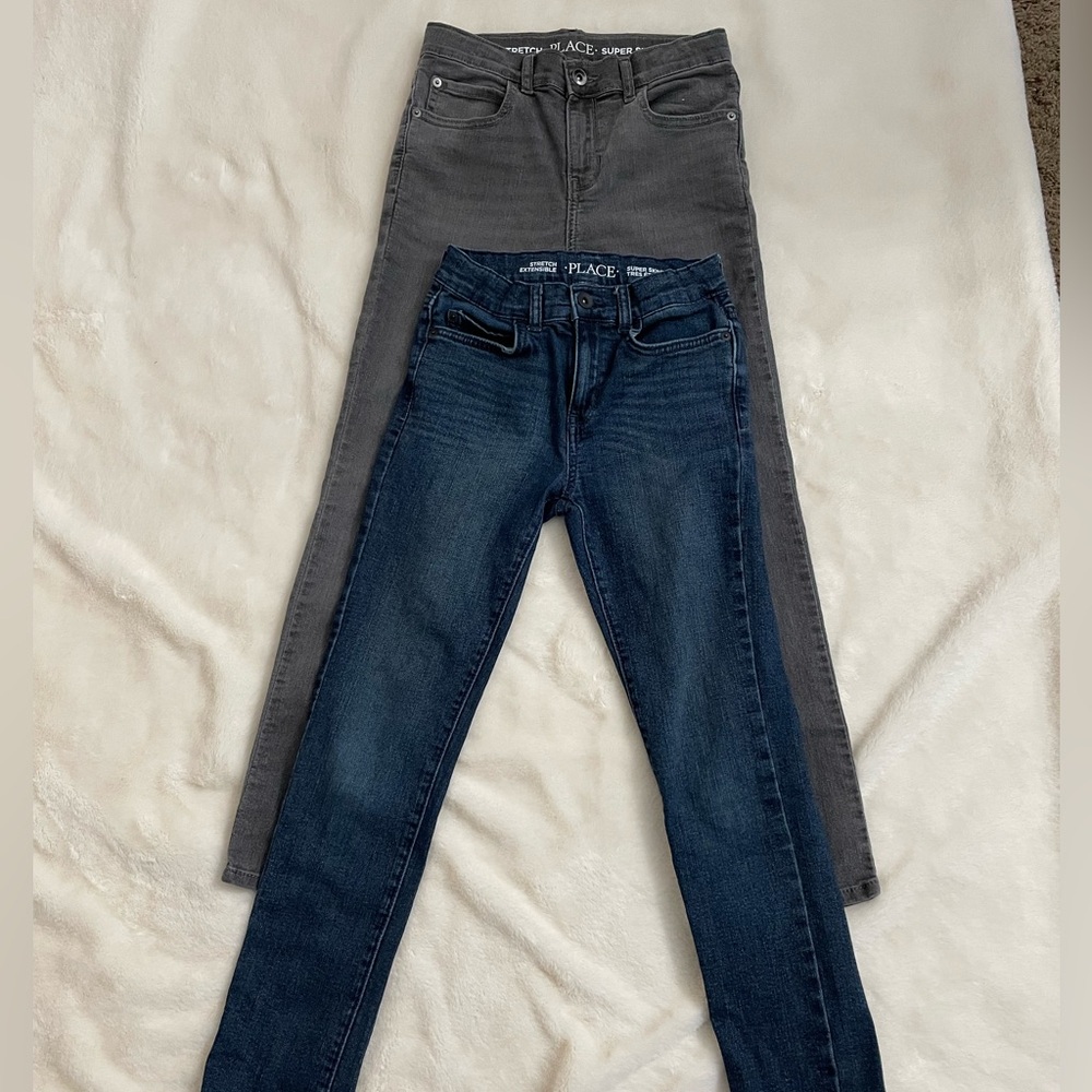 Children’s Place Stretch Super Skinny Jeans in Blue and Gray
